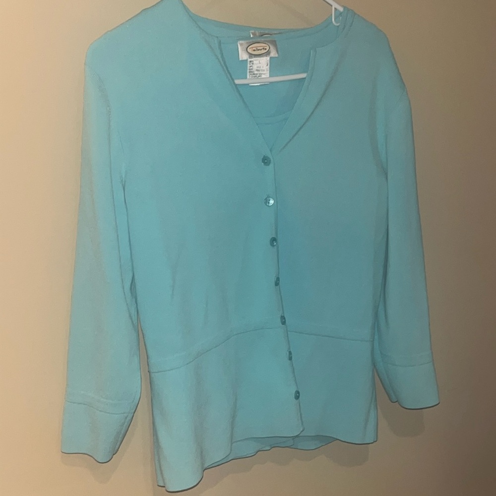 Light blue Talbot size large tank top with matching sweater - great condition